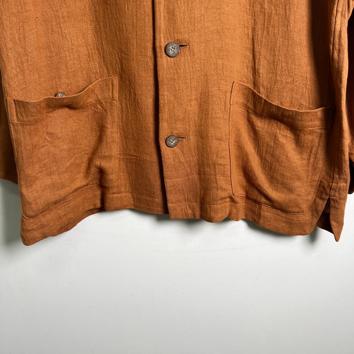 90's 이세이미야케 플랜테이션 린넨 스탠드 칼라 자켓 M 상품이미지5