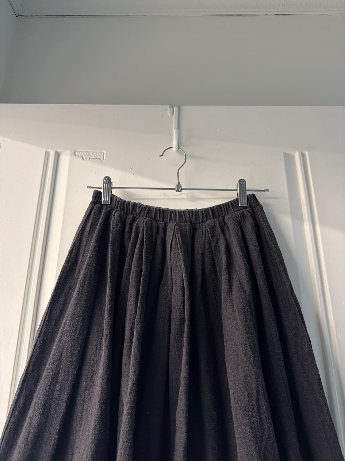 일본빈티지 코튼 차콜 핀턱 롱스커트 상품이미지7