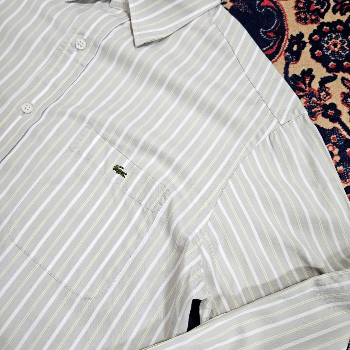 라코스테(Lacoste) 시그니쳐 패치 스트라이프 셔츠  상품이미지2