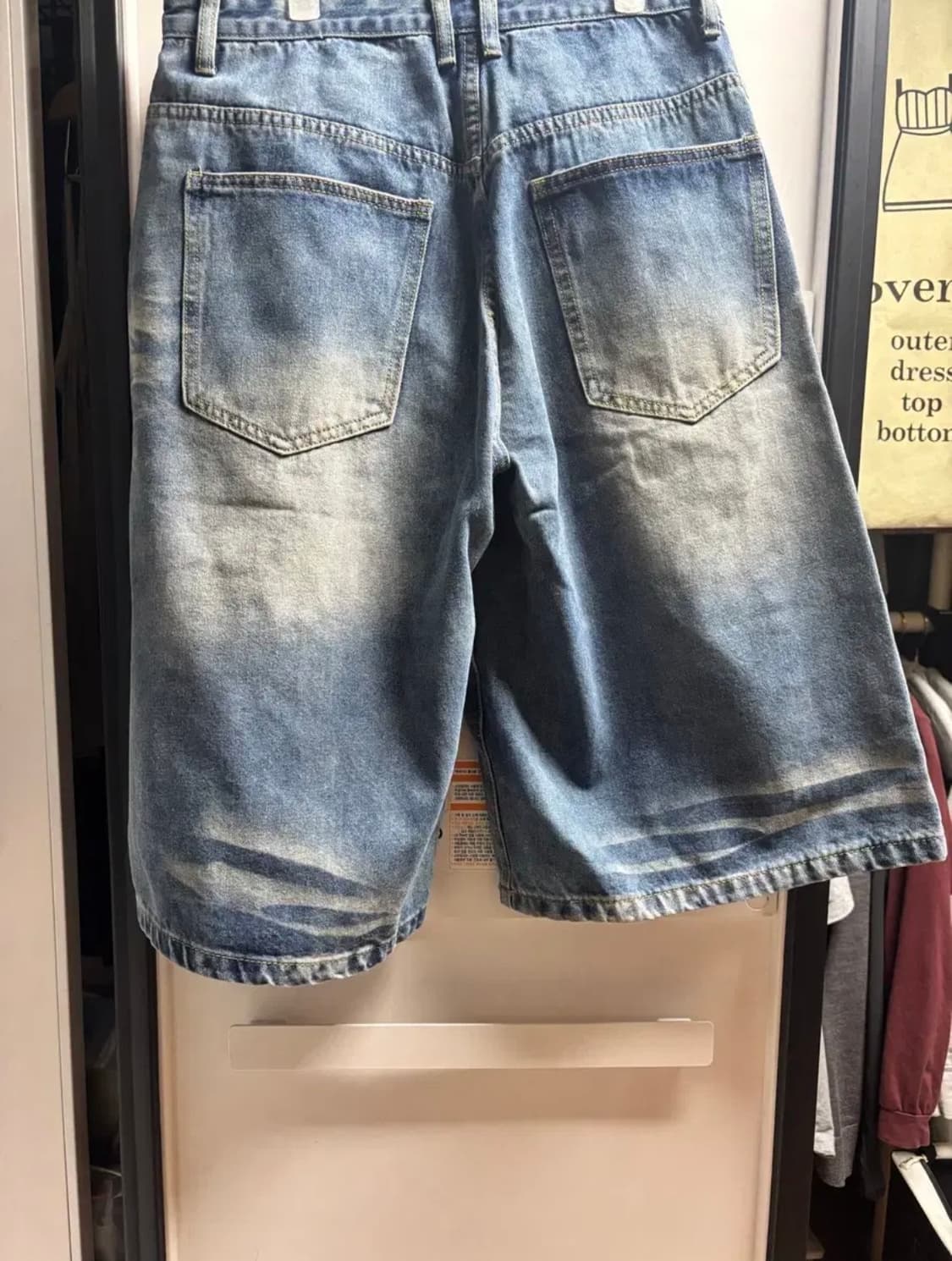 [S] 이지노이지 8부 데님 버뮤다 팬츠 딥 블루 상품이미지4