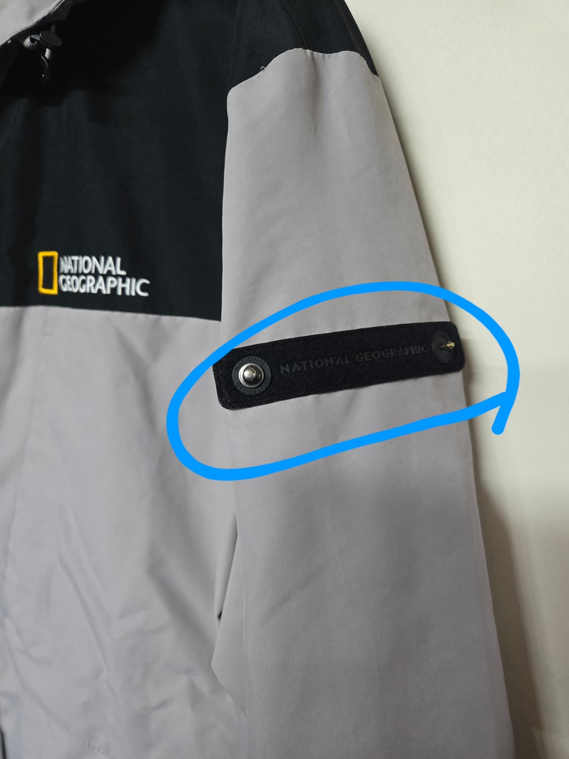 내셔널지오그래픽 후드 바람막이 자켓 XL 회색 팔와펜X 상품이미지4