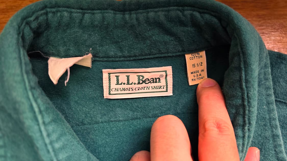 L.L.BEAN 엘엘빈 몰스킨 빈티지 그린 USA 상품이미지3