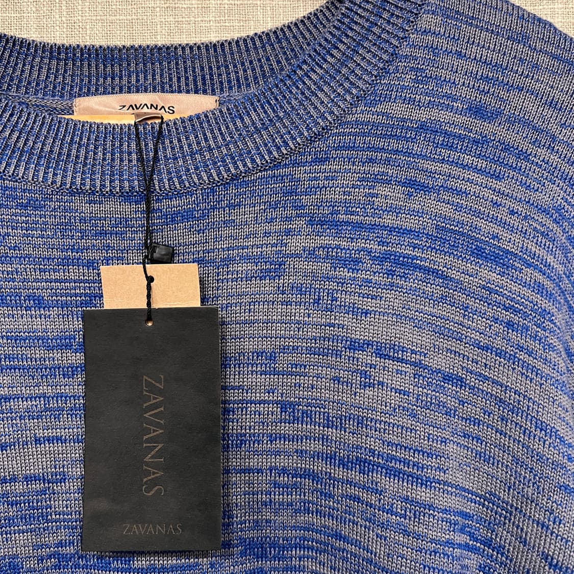 [택달린 새상품] 자바나스 라운드 니트 L 블루그레이 상품이미지2