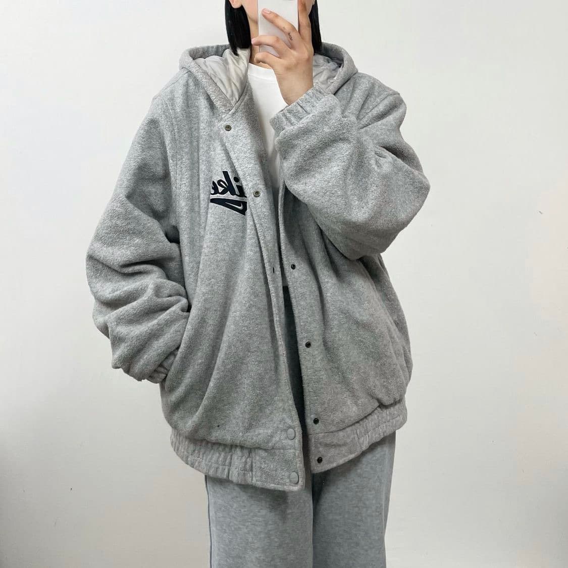 나이키 빅 스우시 후리스 후드 누빔 점퍼 상품이미지1