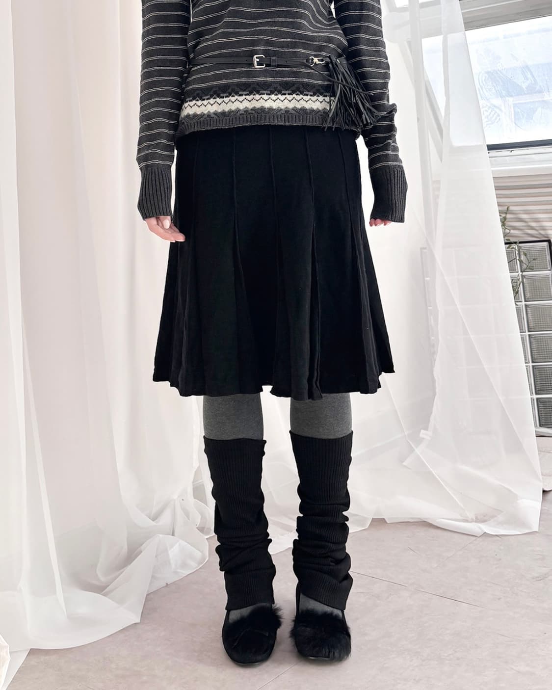 nolley’s wool flare midi skirt 상품이미지3