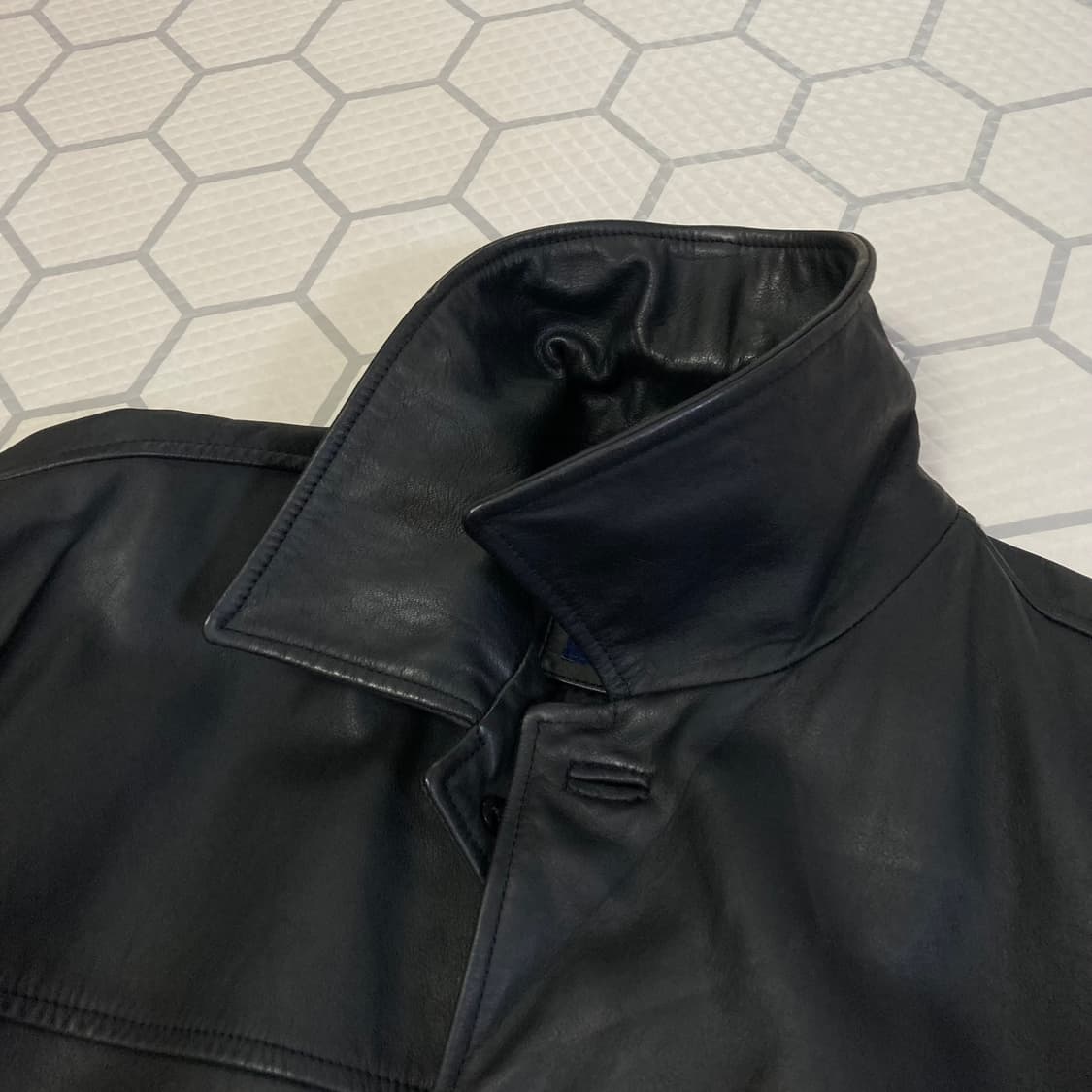 (M) 90s GAP 갭 올드갭 카코트 레더자켓 블랙 상품이미지8