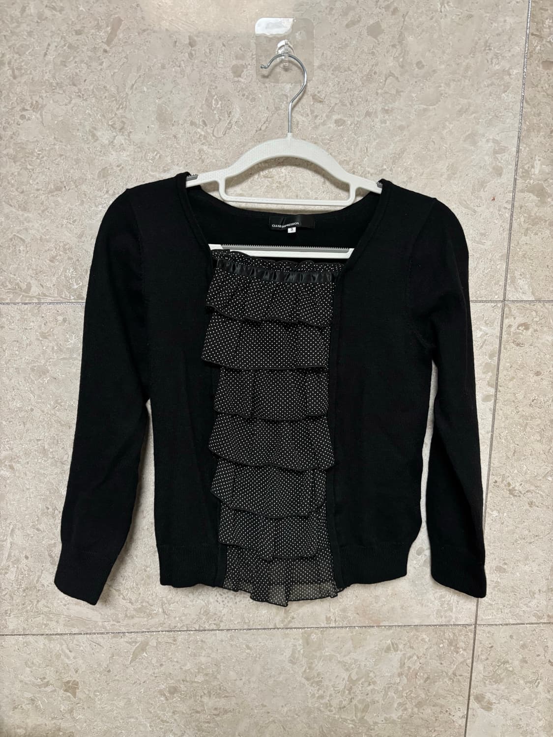 빈티지 도트 프릴 블라우스 도트 블라우스 도트 가디건 상품이미지1