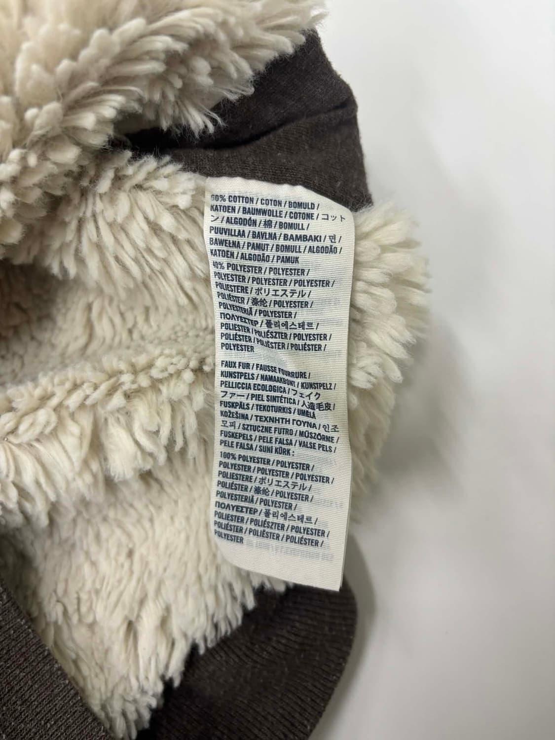 아베크롬비 y2k 여리핏 코코아브라운 대장급 핀터깔 양털 울프죠 후드집업 상품이미지5