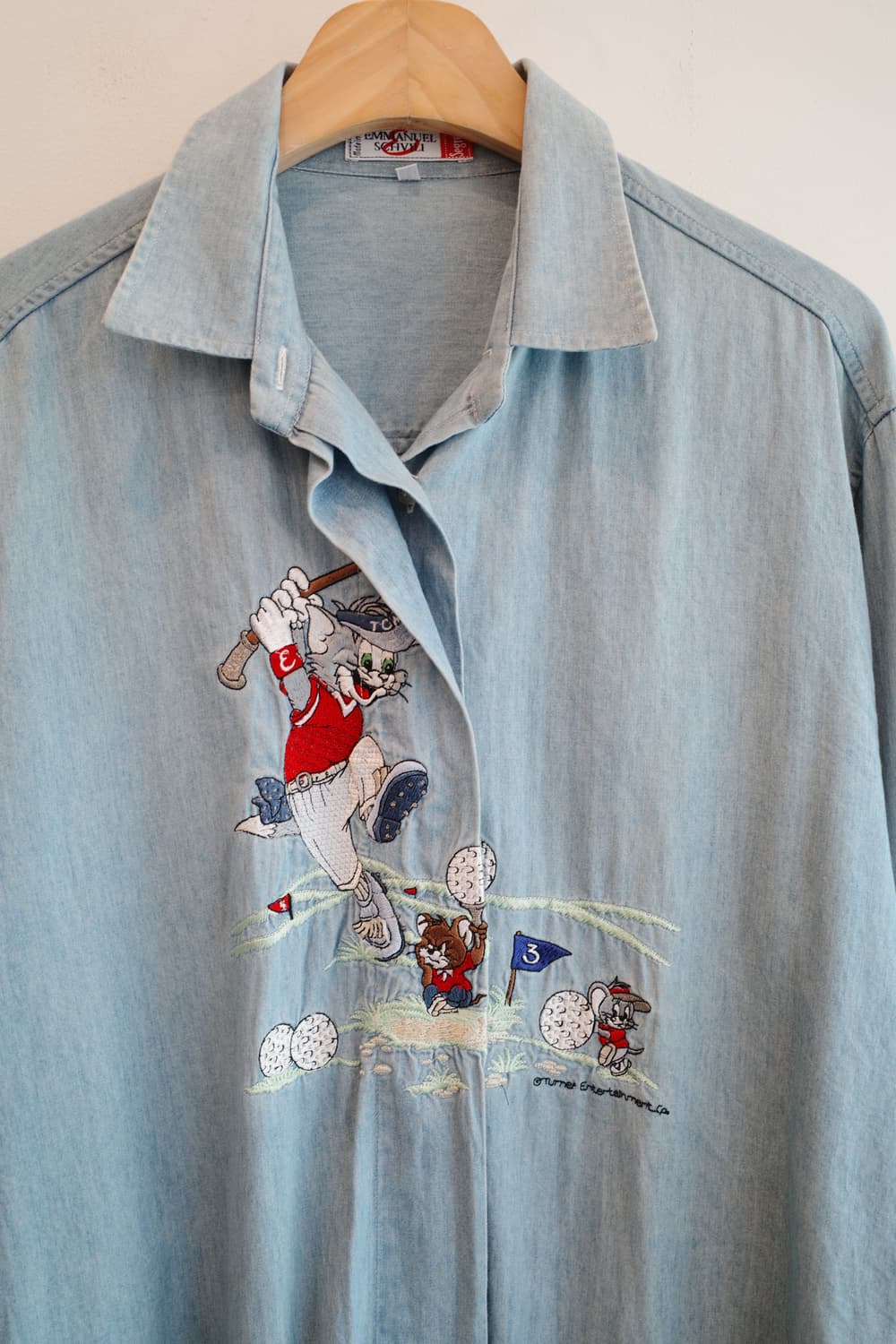 EMMANUEL SCHVILI 90s 자수 데님셔츠 (ITALY MADE 상품이미지2