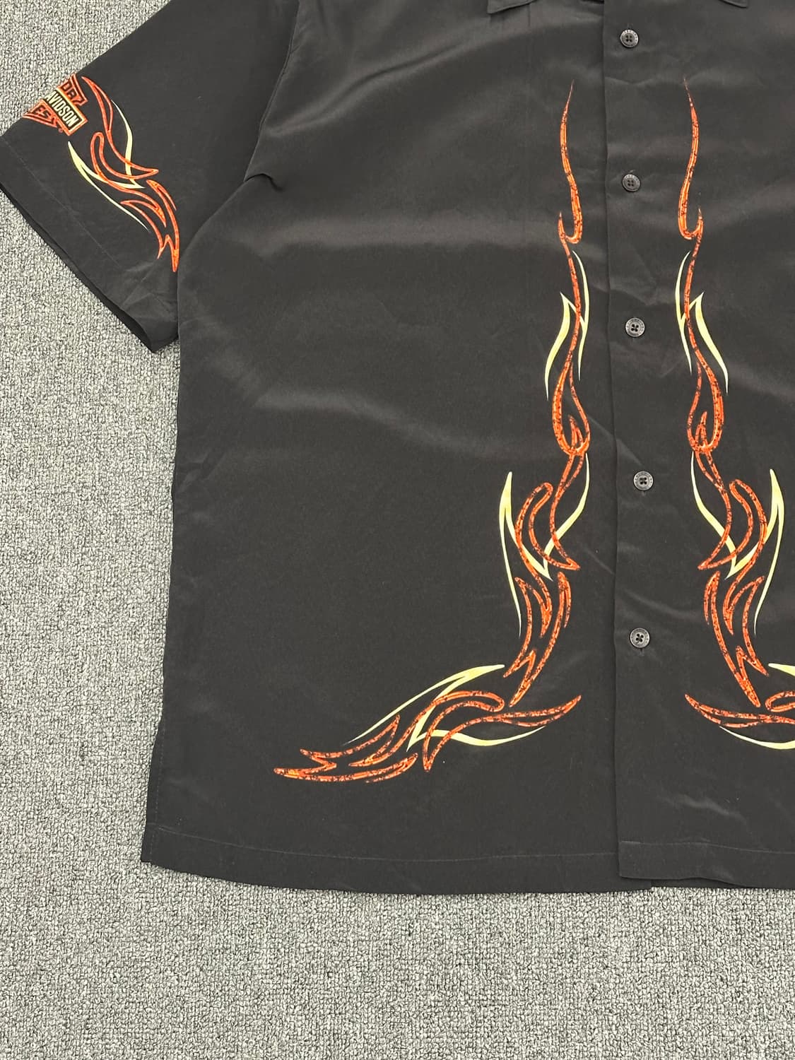 XL)할리데이비슨 빈티지 플레임 패턴 반팔셔츠 상품이미지3