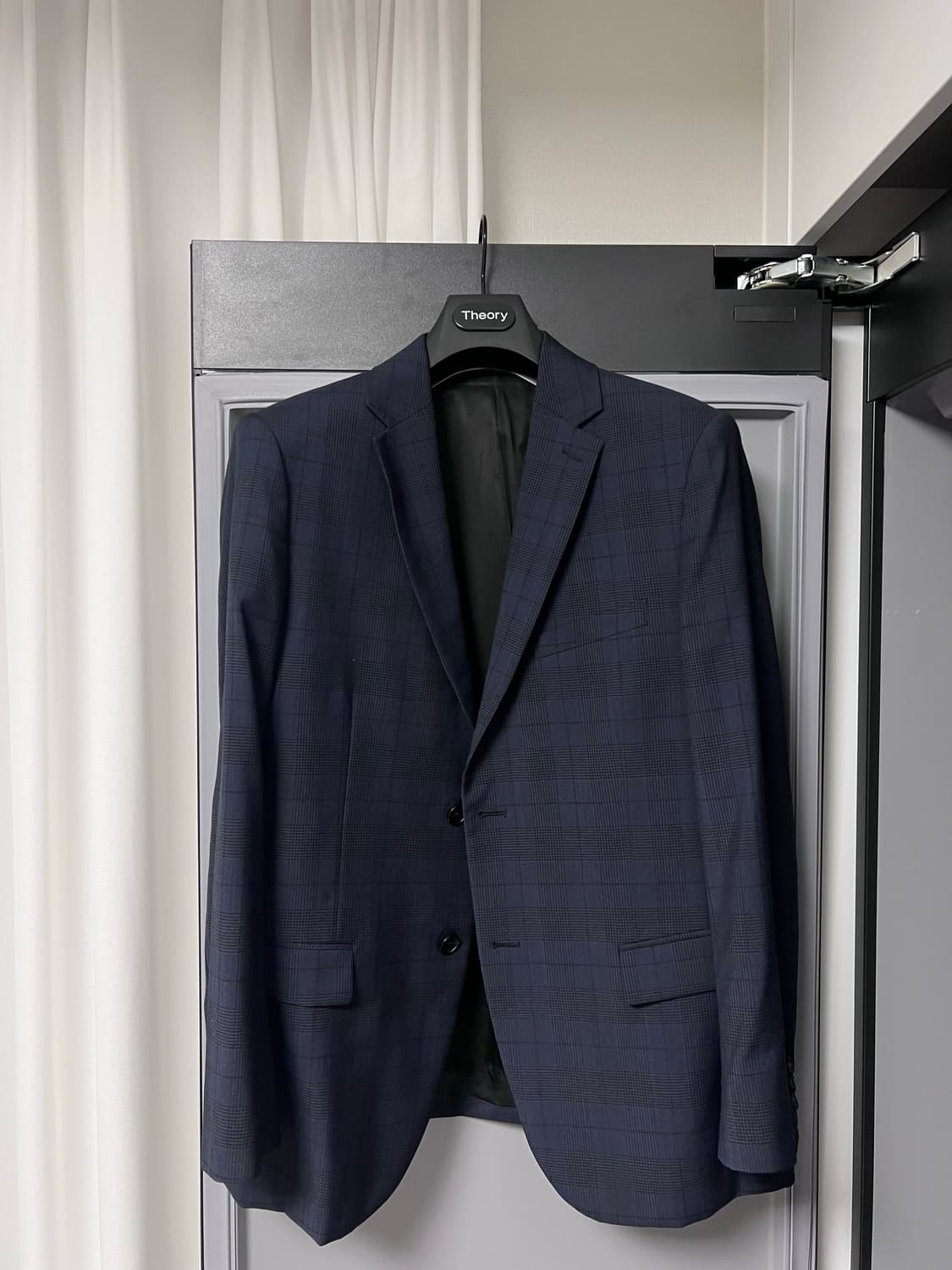 띠어리 네이비 체크 수트 셋업 정장 42,33 상품이미지2