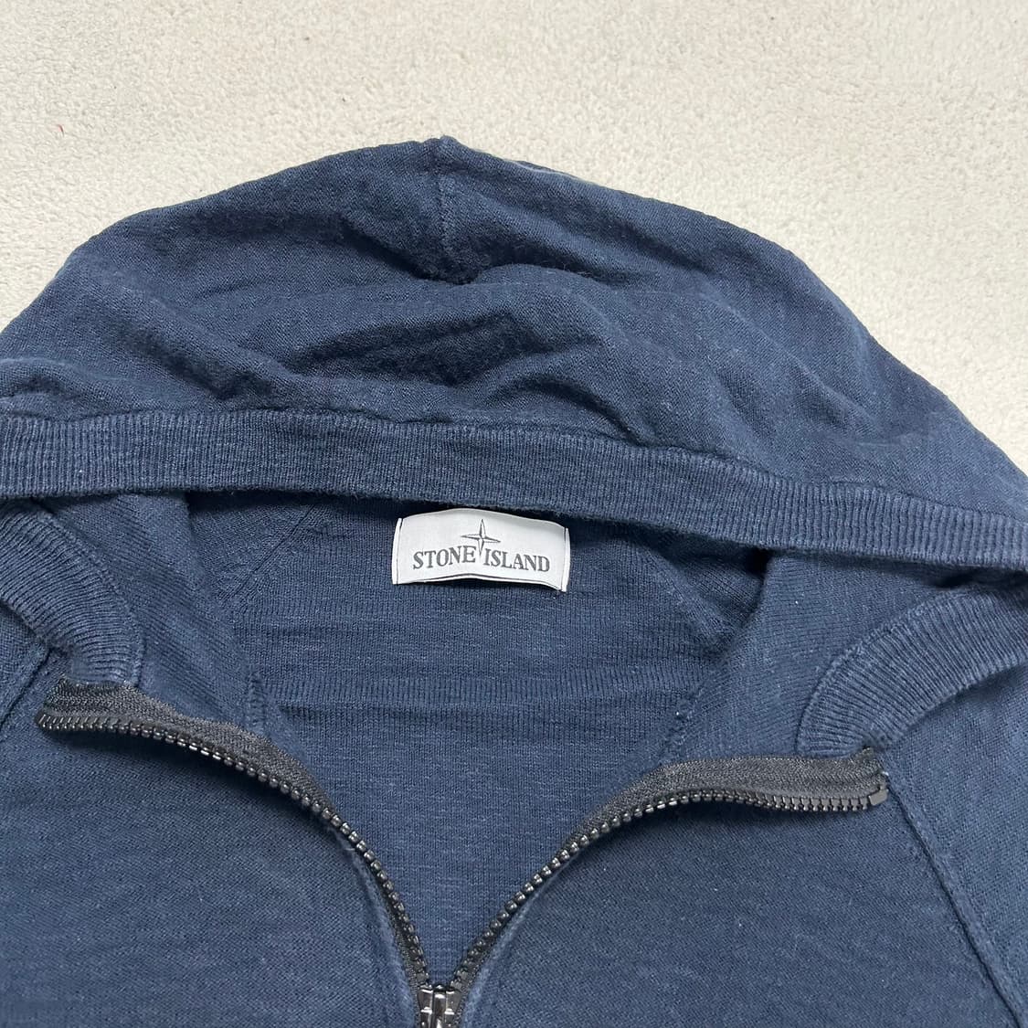 Stone Island Navy Knit Hoodie Zip-Up  상품이미지6