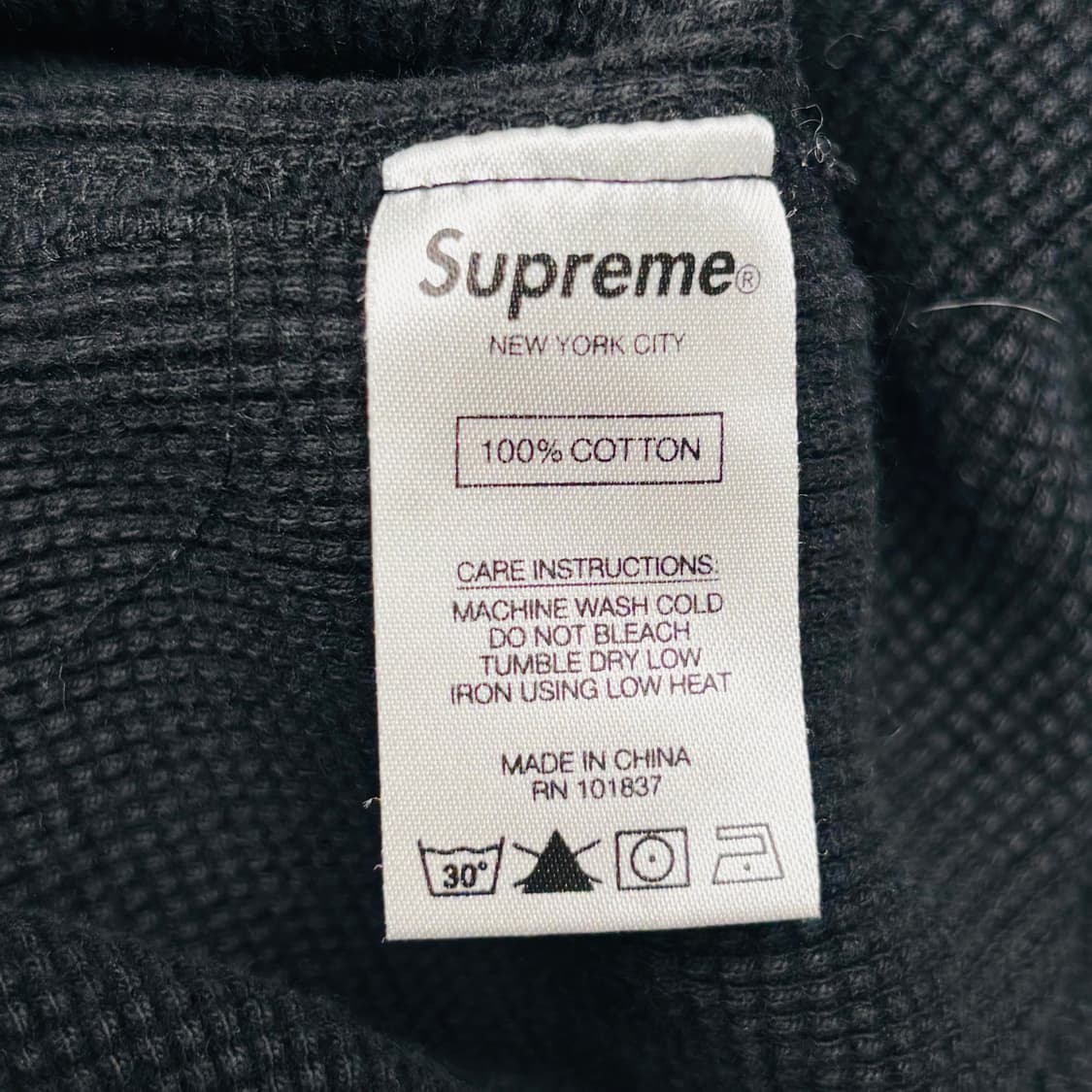 19ss 슈프림 도쿄 시부야 블랙 와플 니트 M 상품이미지8