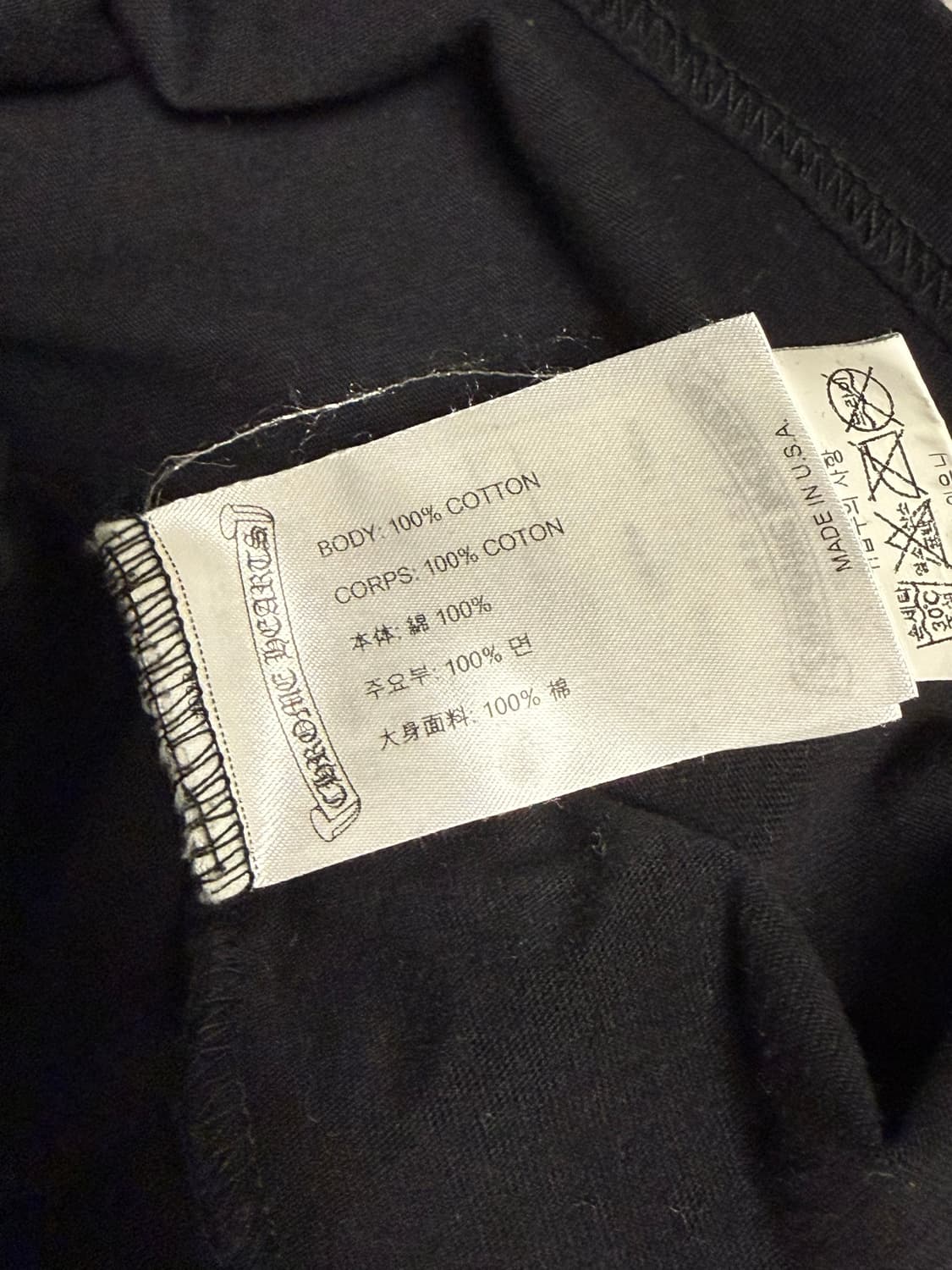 [XXL] 크롬하츠 스크롤 로고 롱슬리브 티셔츠 블랙 상품이미지7