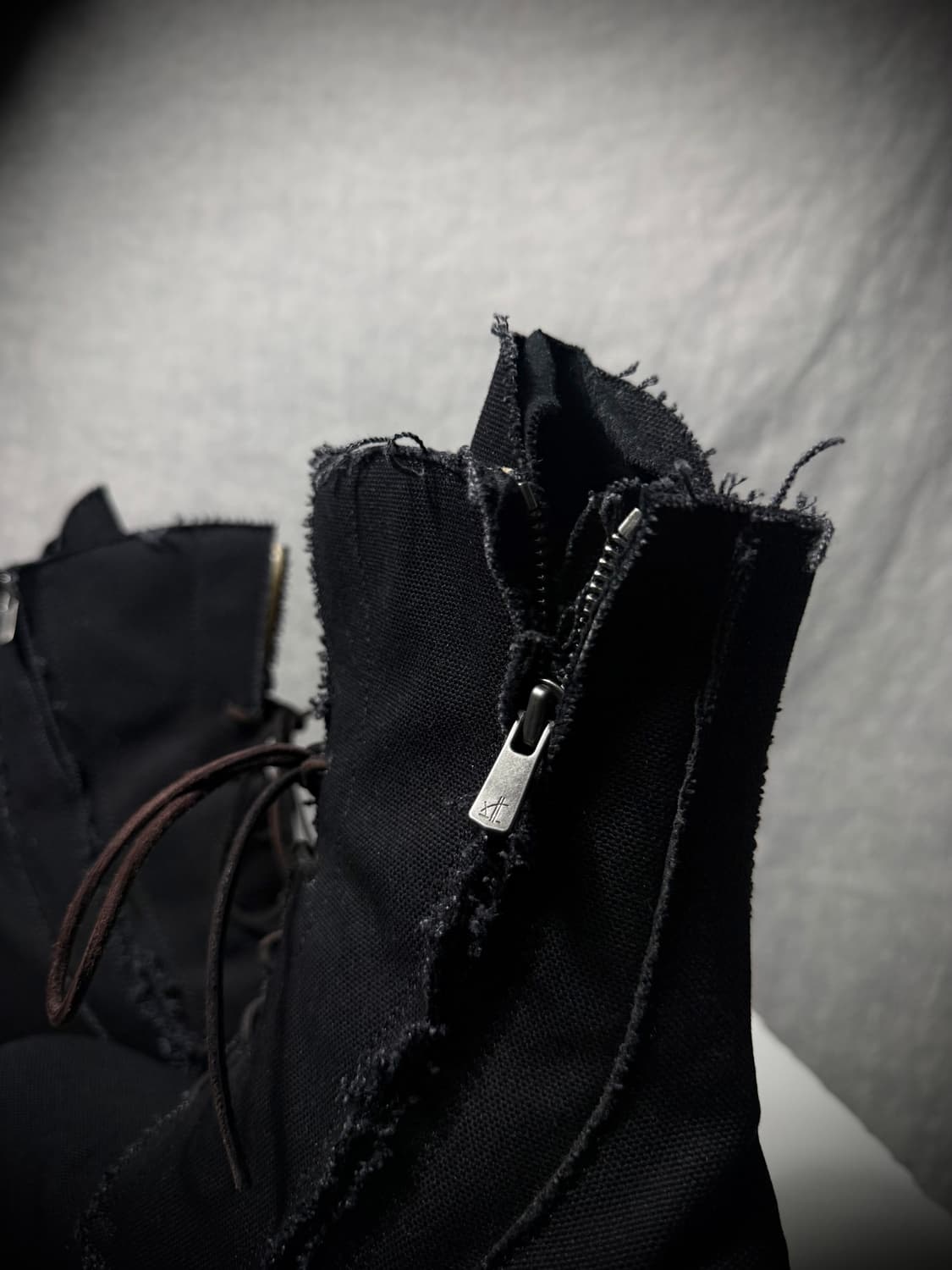 Devoa Stitch Canvas Back Zip Boots  상품이미지6