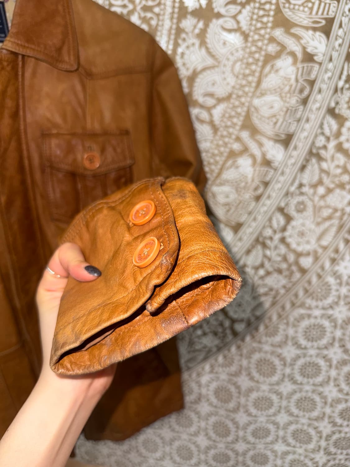 써스데이아일랜드 멀티포켓 양가죽 레더자켓  상품이미지6