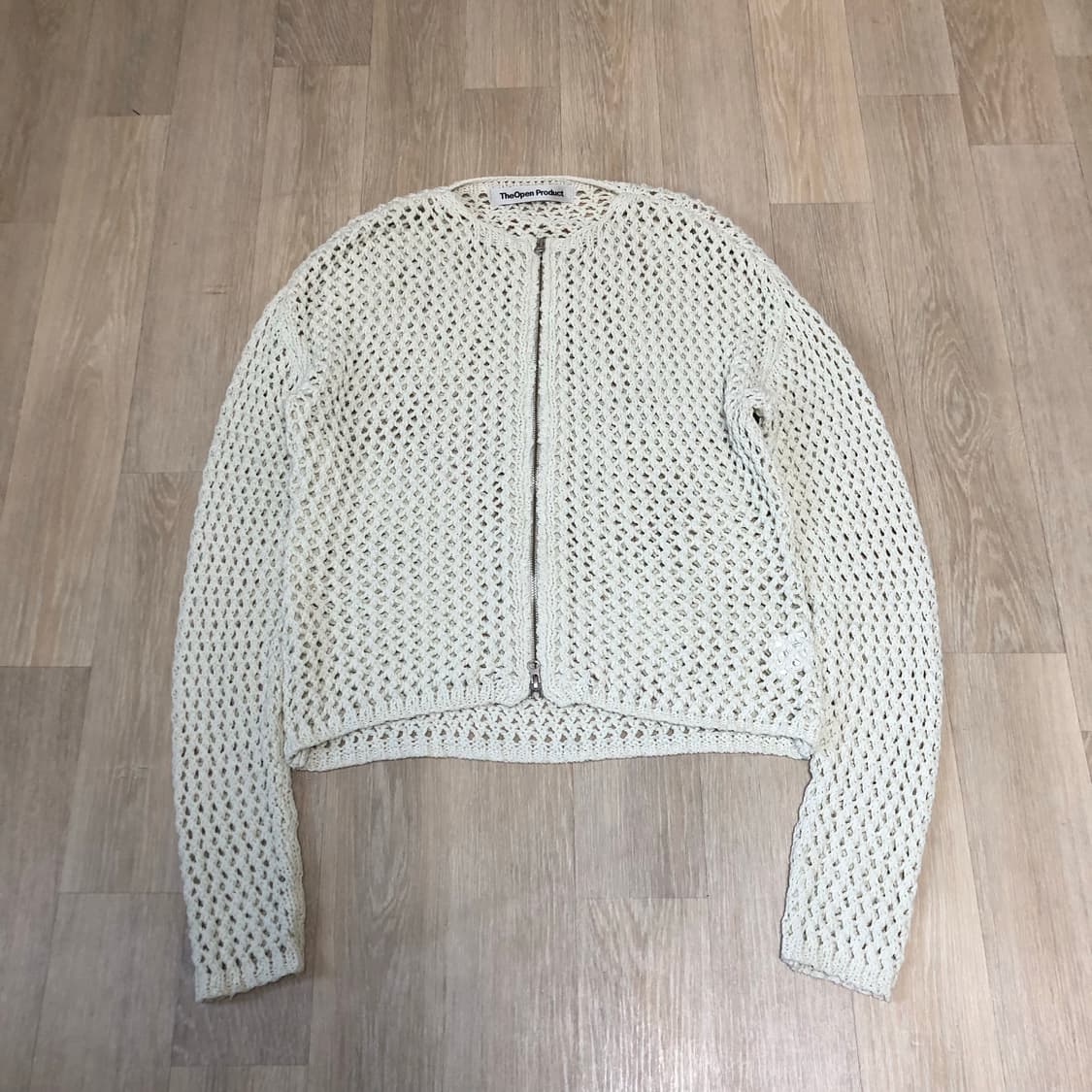 (3) 더 오픈 프로덕트 오픈YY 크로셰 집업 자켓 베이지 openyy 상품이미지1