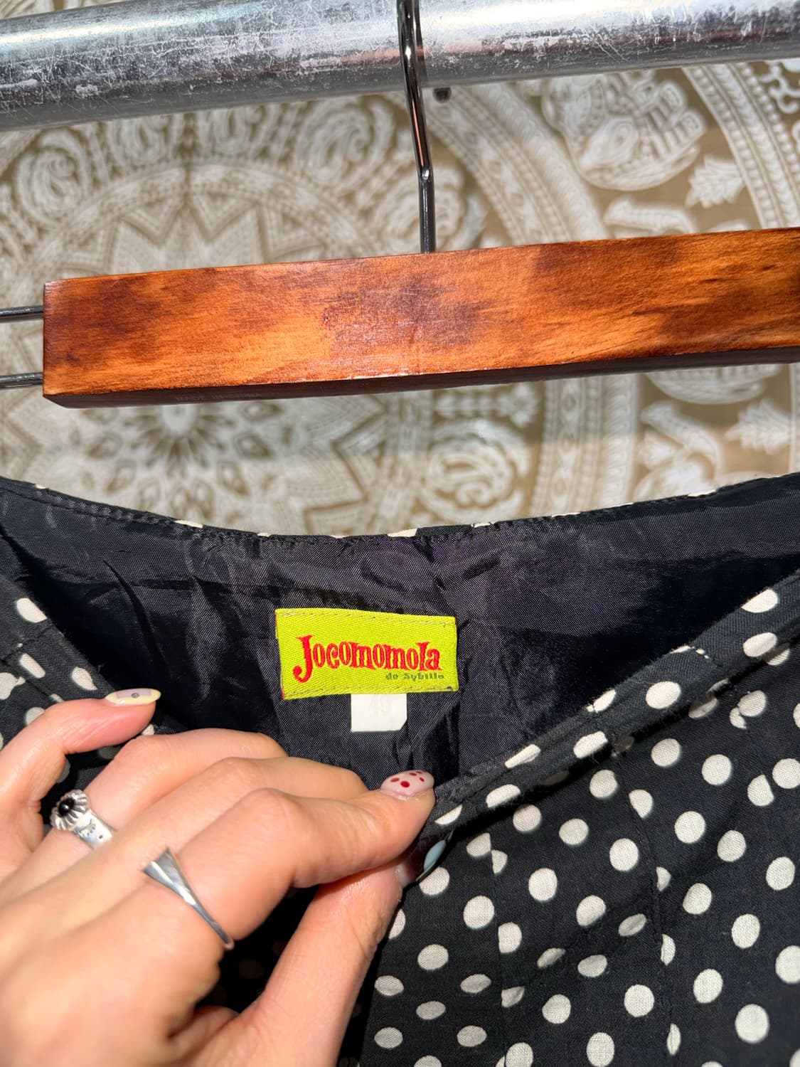 빈티지 여성 도트 미디스커트  상품이미지4