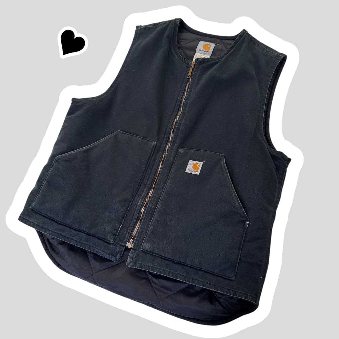 칼하트 블랙 빈티지 덕 캠퍼스 조끼 상품이미지1