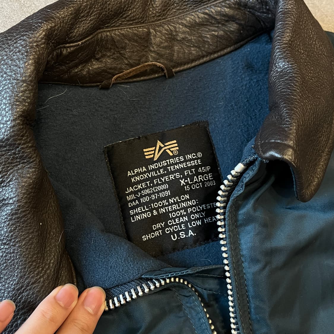 알파인더스트리 레더 카라 cwu-45p 자켓 상품이미지6