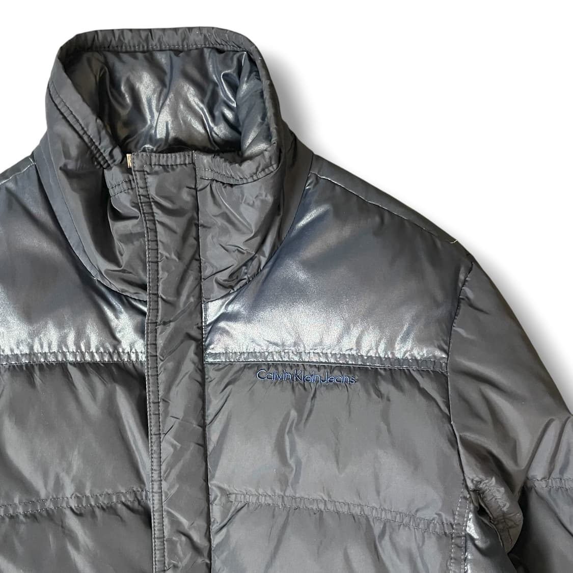 캘빈진스 네이비 자수 로고 경량 패딩 S 상품이미지3