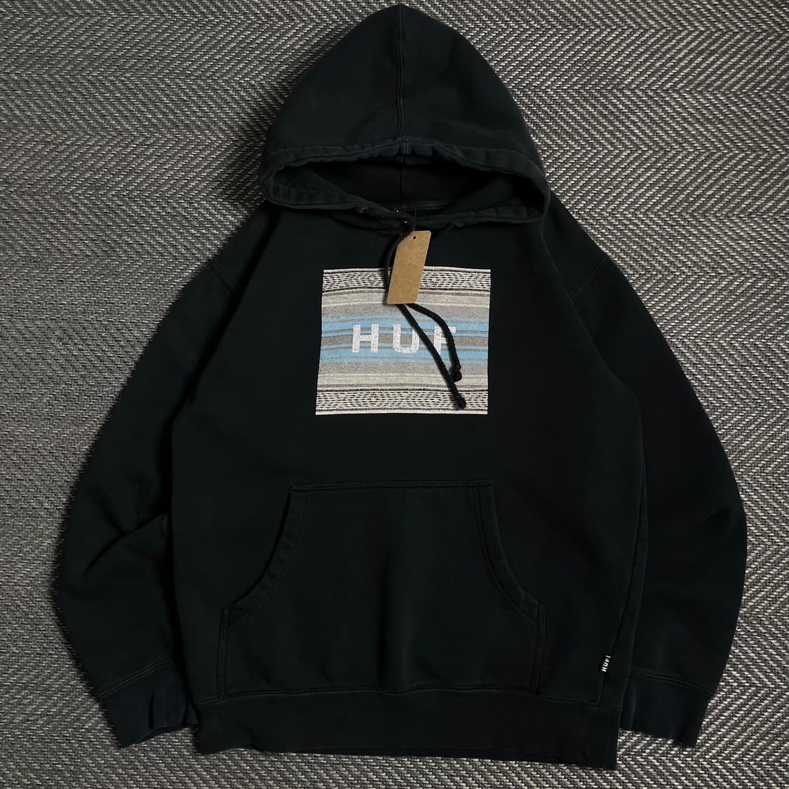 HUF 빅로고 박시핏 블랙 후드 티셔츠o 4874 상품이미지1