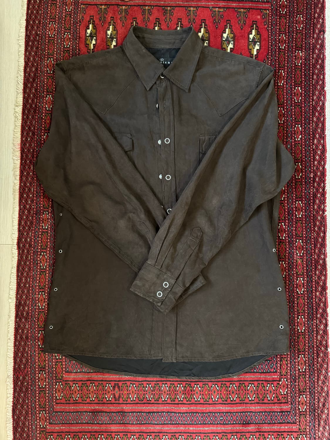 Vintage brown leather shirt 상품이미지1