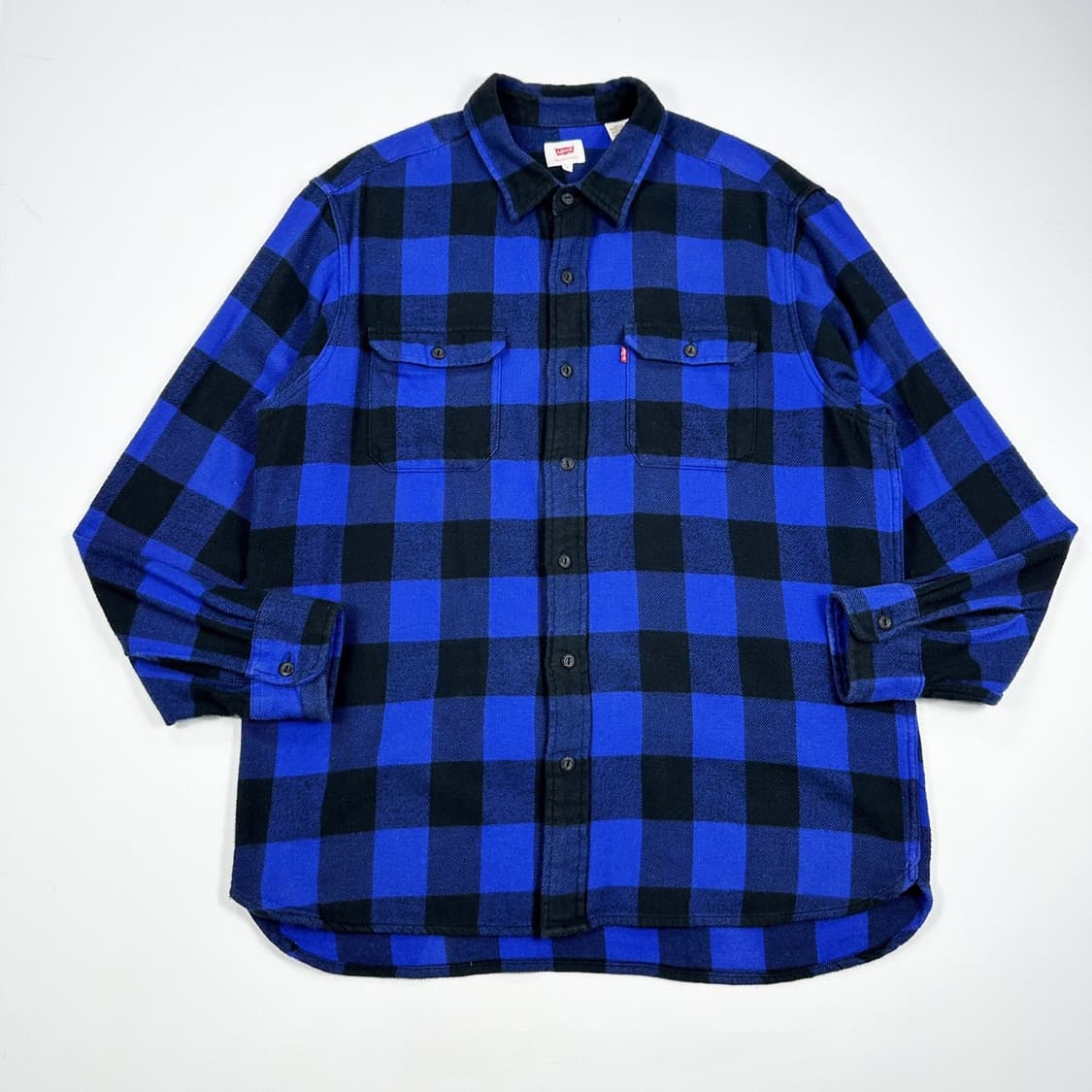 리바이스 오리지널 블루 울 타탄 체크셔츠 (L) 상품이미지2