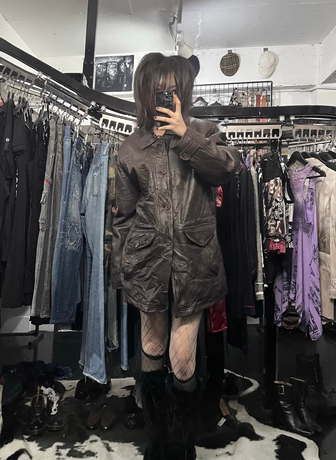 브라운 양가죽 자켓 상품이미지1