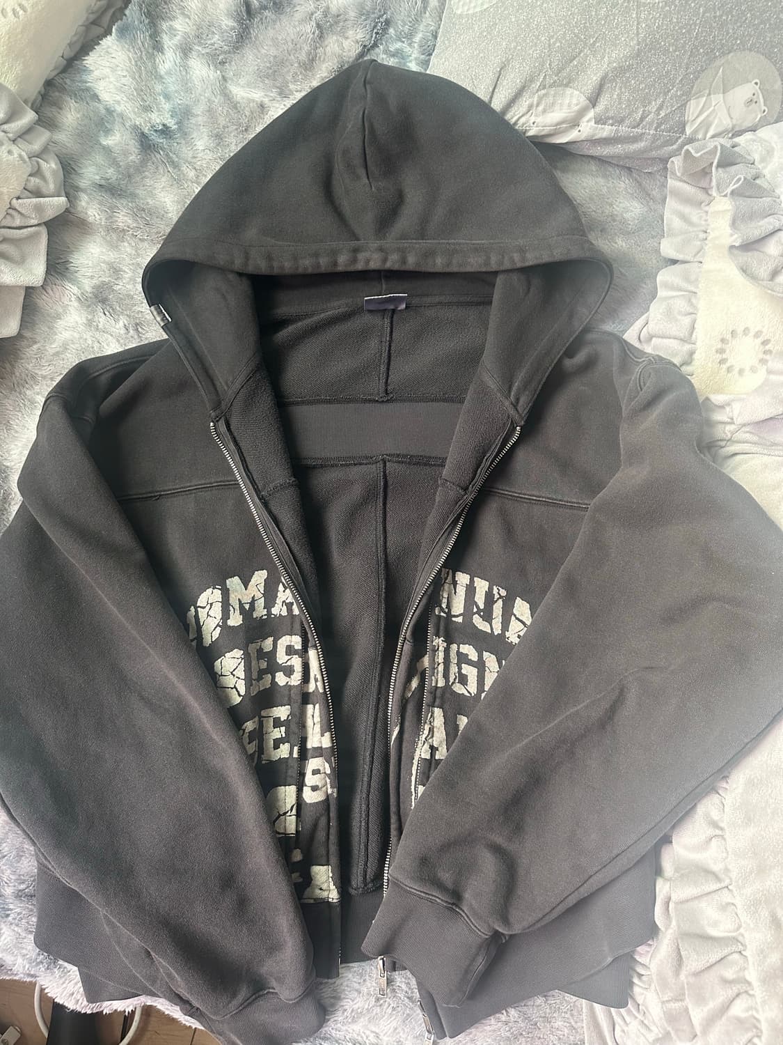 노매뉴얼 OVERDYED 후드 집업 블랙 L 상품이미지2