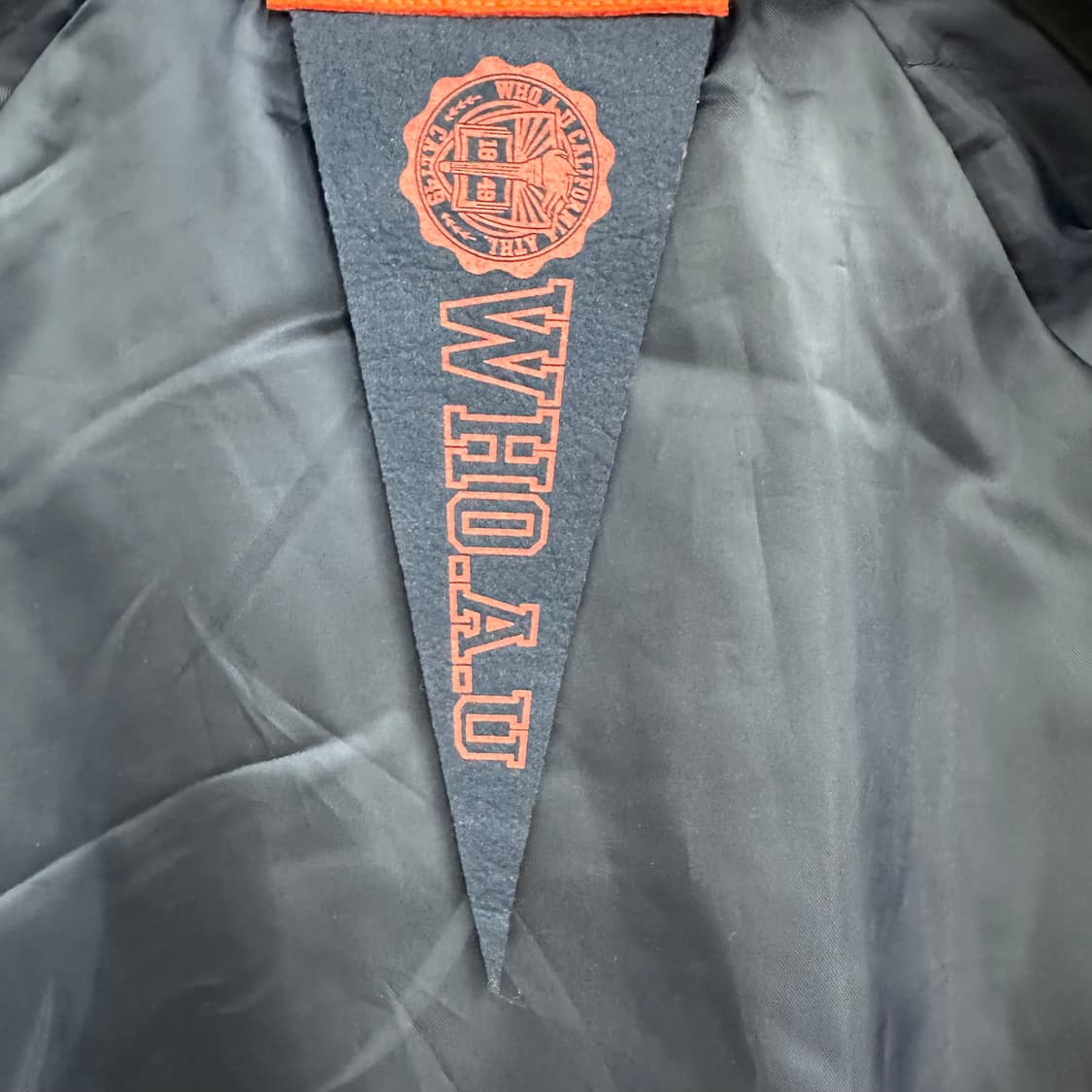 100 후아유 남자 리얼레더 울 바시티 자켓 상품이미지4