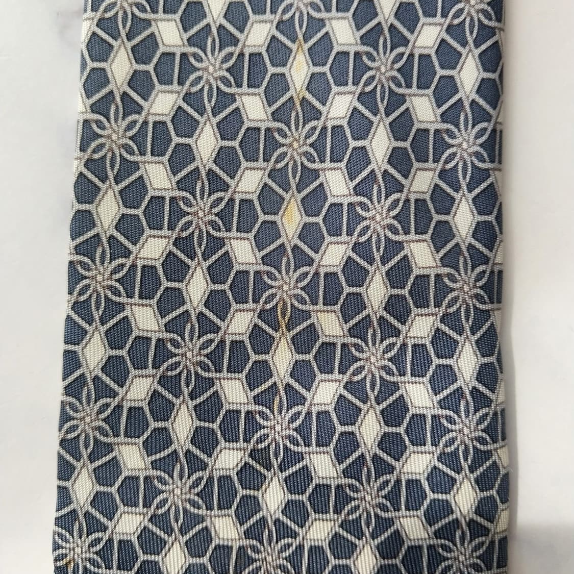 에르메스 넥타이 네이비 기하학 패턴 9.1cm A~B등급 K2185 상품이미지9