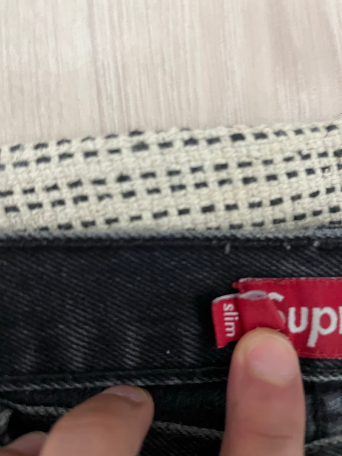 슈프림 슬림 데님진 블랙 흑청 32 usa 상품이미지5