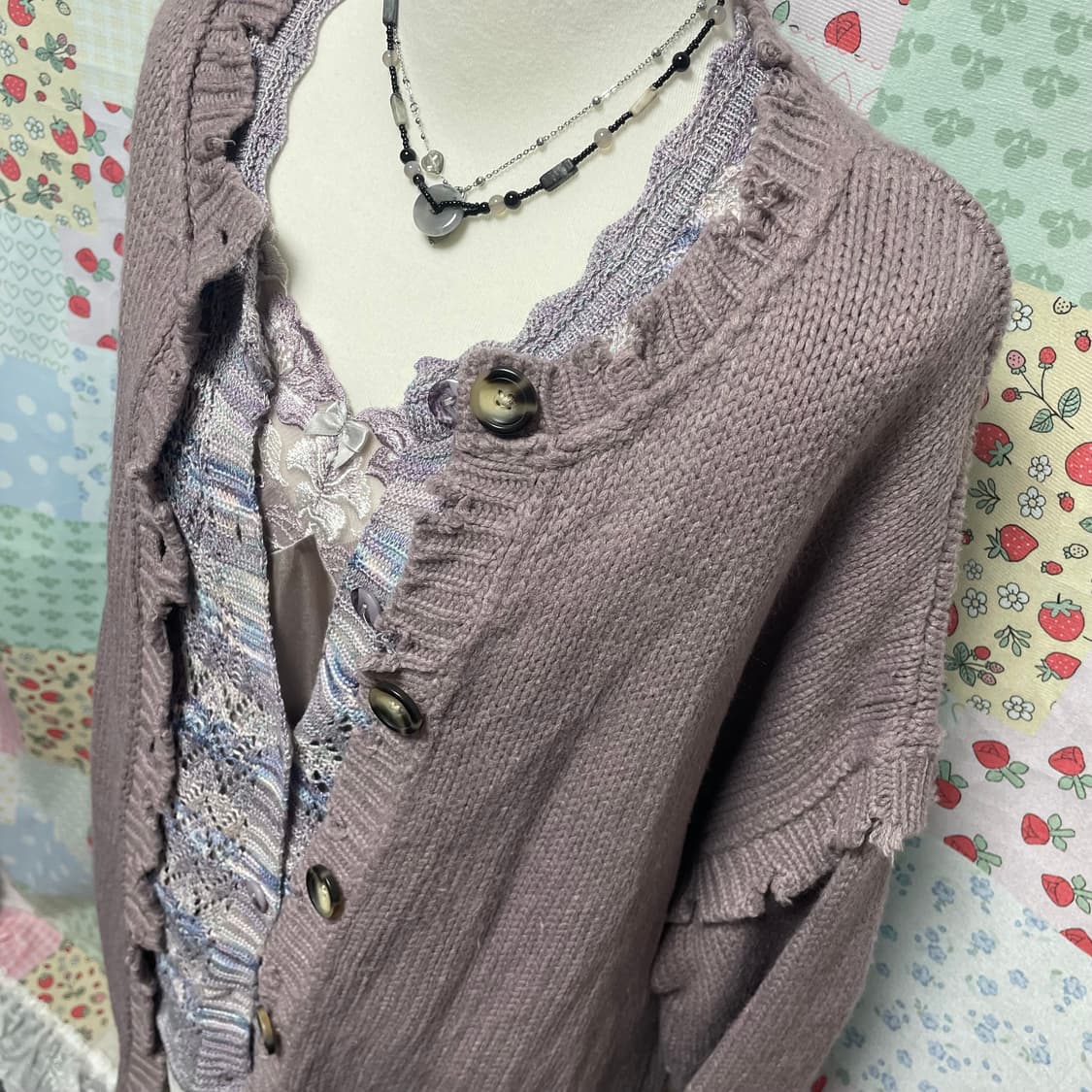 퍼플 모리세트 #모리걸 #하구미 #무지개떡 #가디건 #보라 #퍼플 상품이미지3