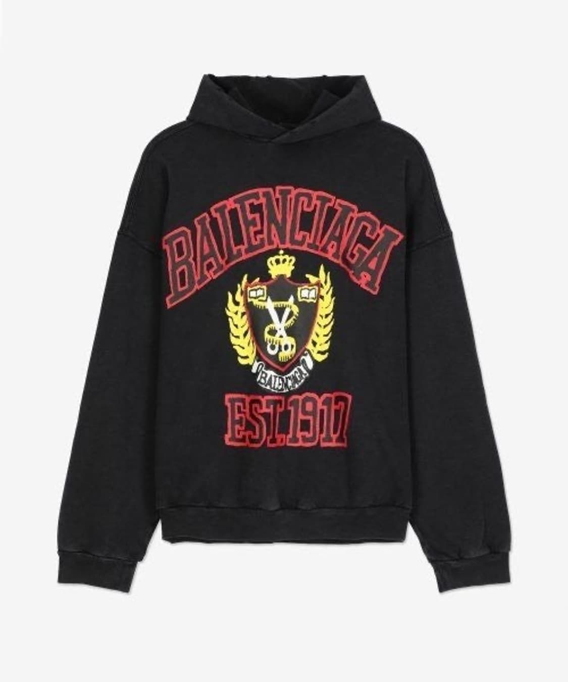 발렌시아가 DIY 컬리지 로고 프린트 후드 상품이미지1