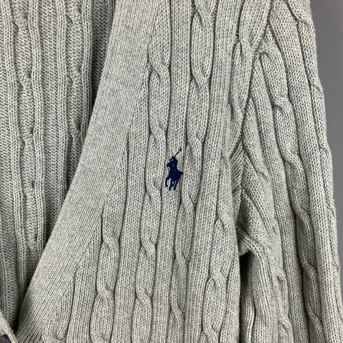 폴로 랄프로렌 신형 그레이 꽈배기 니트 가디건  상품이미지3