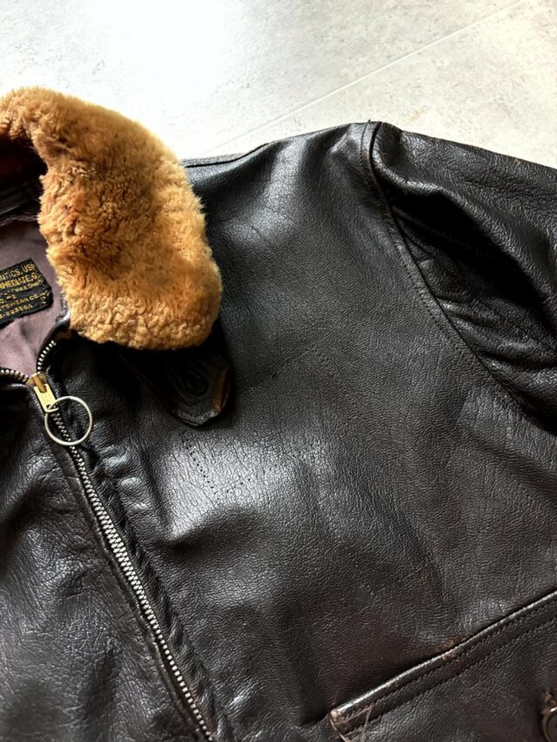 50's U.S. Navy G-1 Leather Flight jacket 상품이미지4