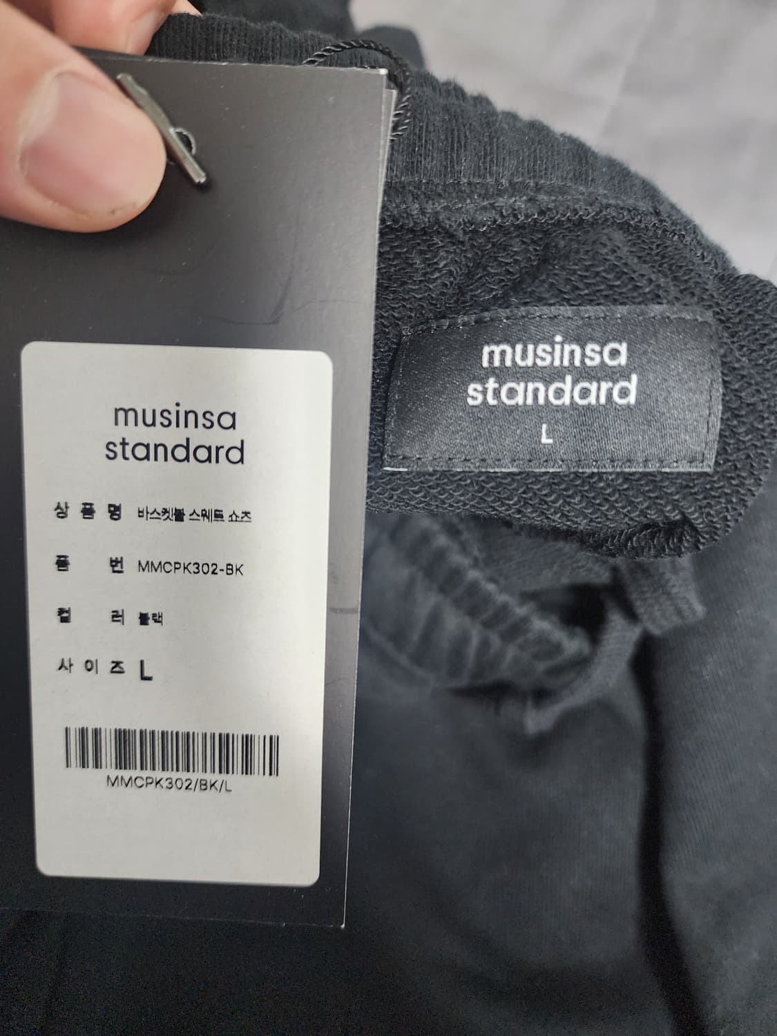 블랙 L)무탠다드 바스켓볼 스웨트 쇼츠 상품이미지6