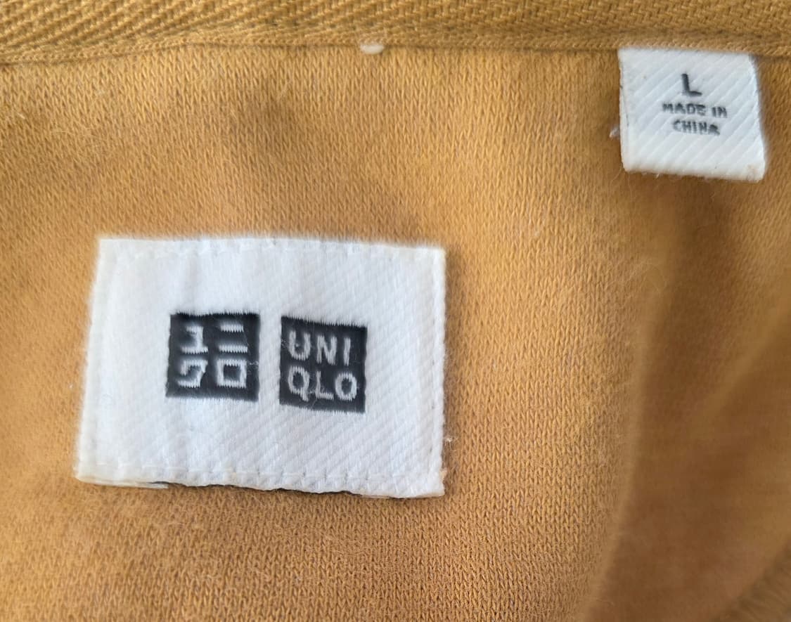 유니클로 2Way Zip-Up 후드티 머스타드 칼라 (L) 상품이미지8