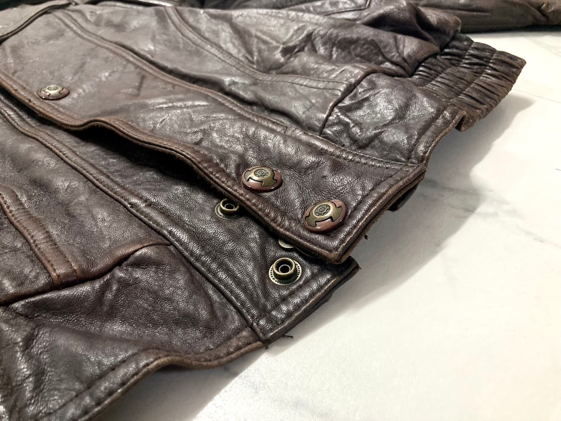 90s 아토믹 양가죽 램스킨 레더 봄버 자켓 100-105 상품이미지7