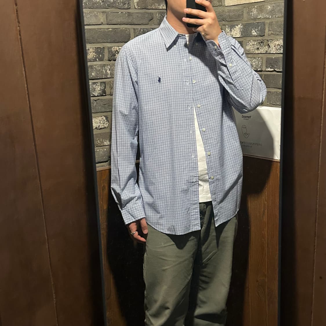 L) 폴로 랄프로렌 블루 체크 포플린 셔츠 상품이미지8