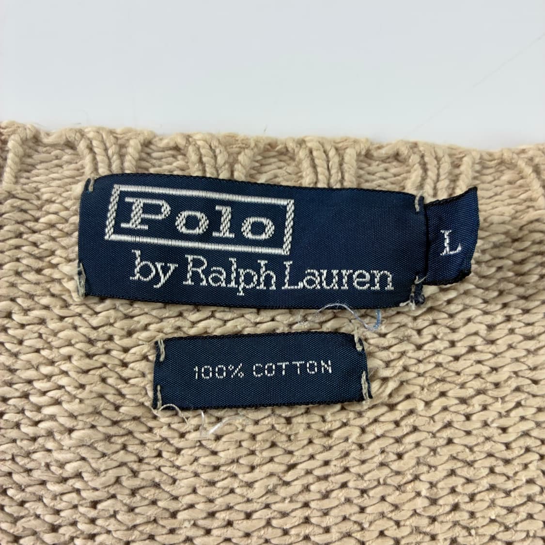 Polo  폴로 랄프로렌 자수 코튼 베이지 라운드 니트  상품이미지3
