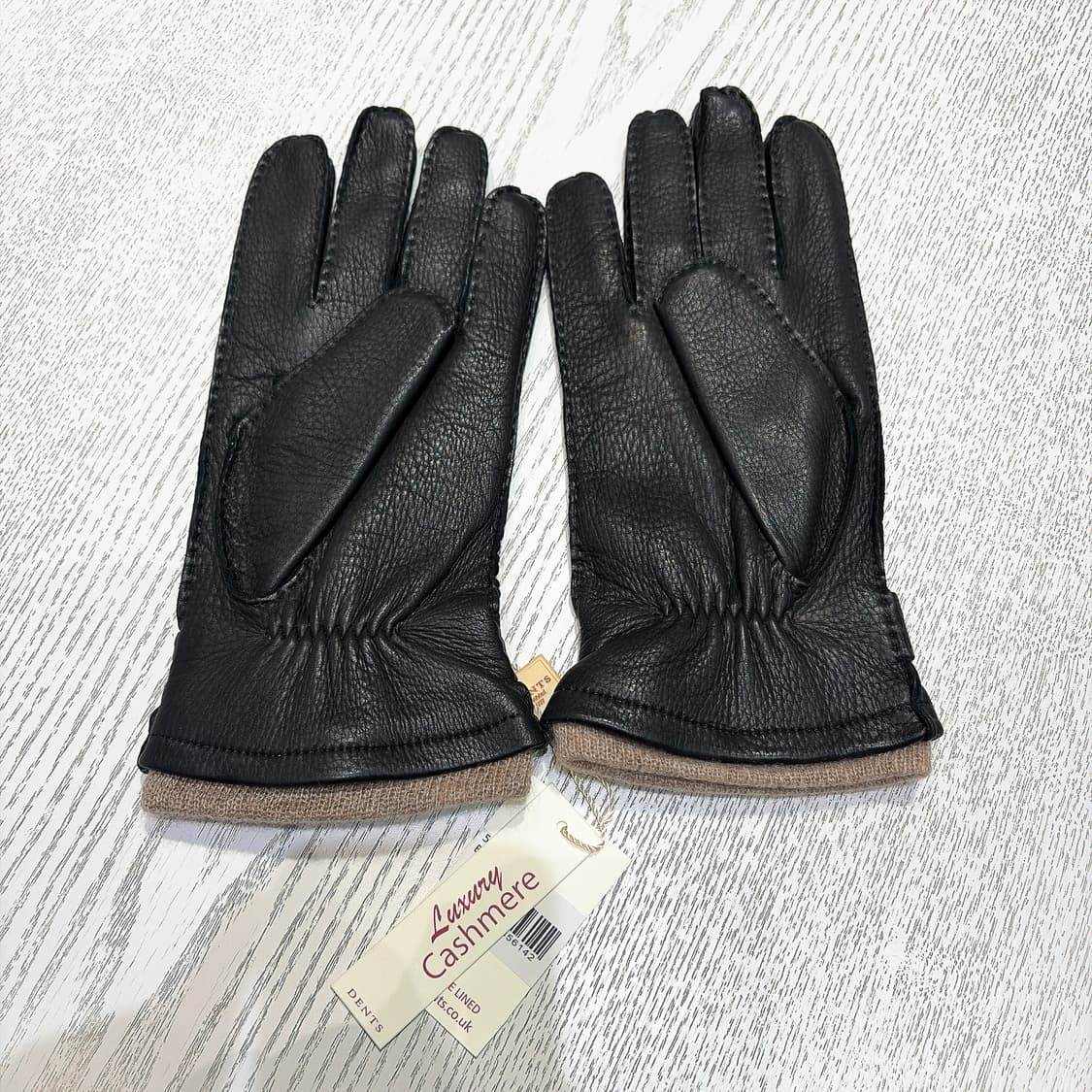 (정품/새상품) DENTS 덴츠 남성 블랙 사슴가죽 베이지 캐시미어 장갑 상품이미지2