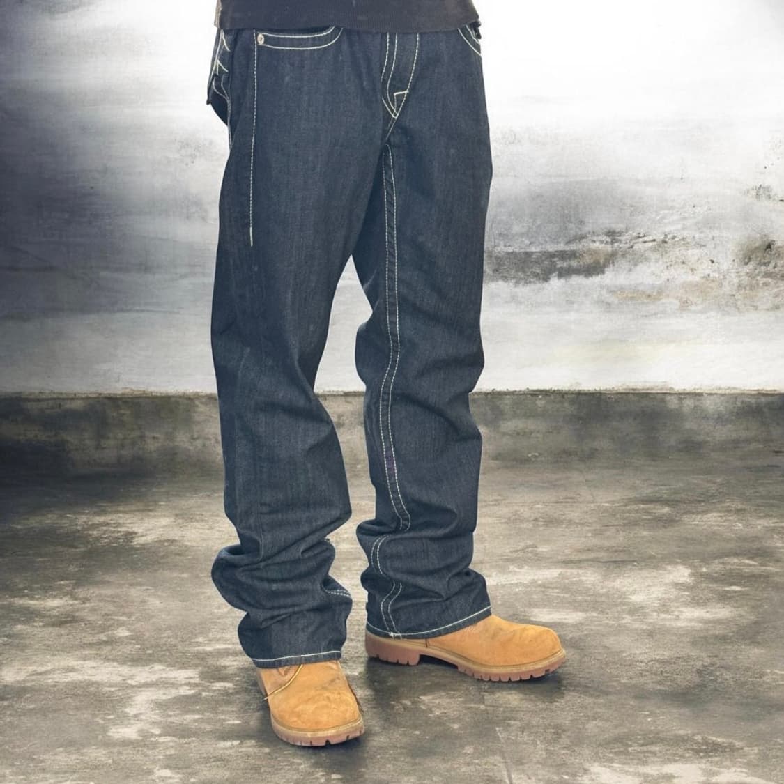 트루릴리전 월드투어 빅로고 스티치 플레어 스트레이트 데님 팬츠 상품이미지3