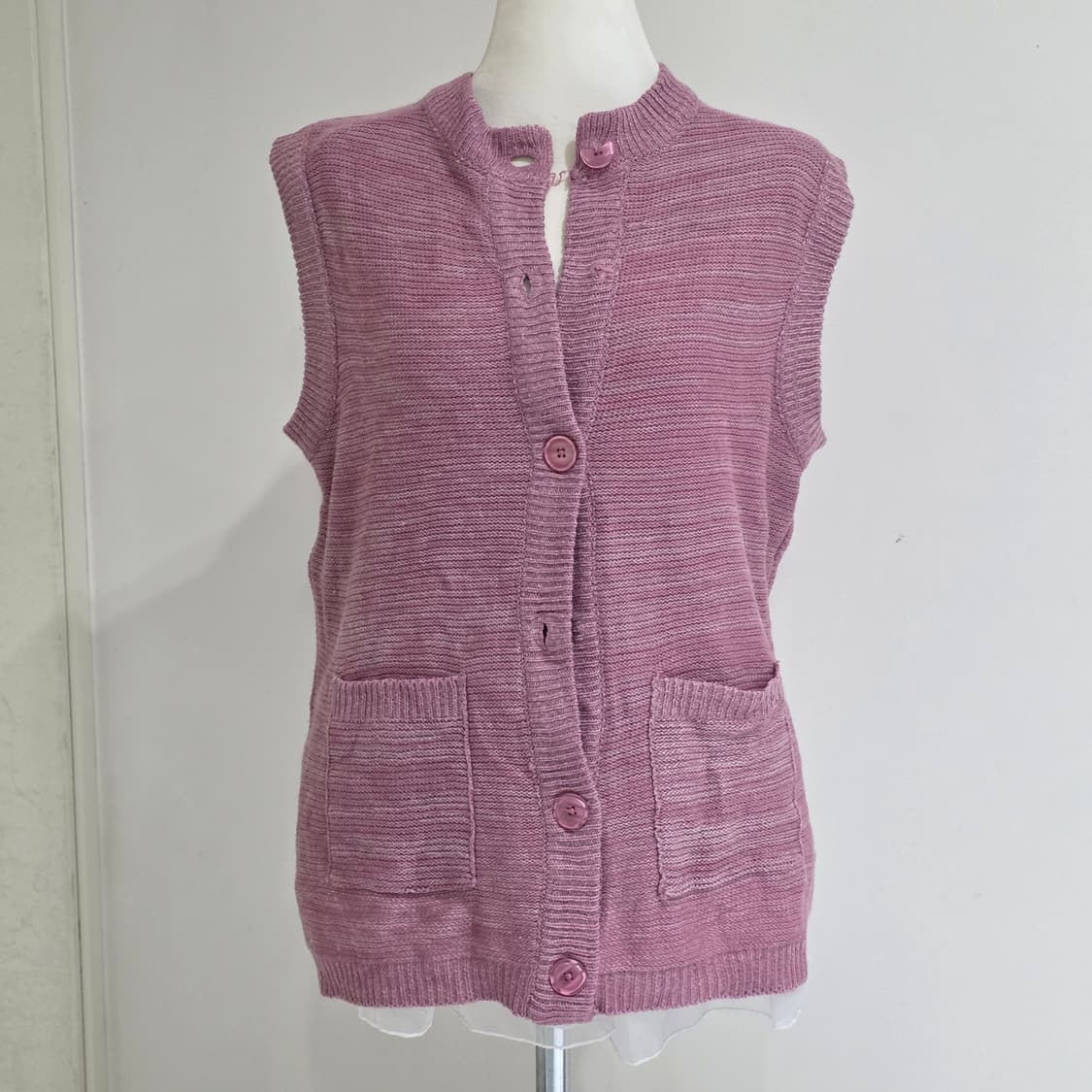 도쿄빈티지) 모리걸 털안감 핑크 니트 조끼베스트 상품이미지3