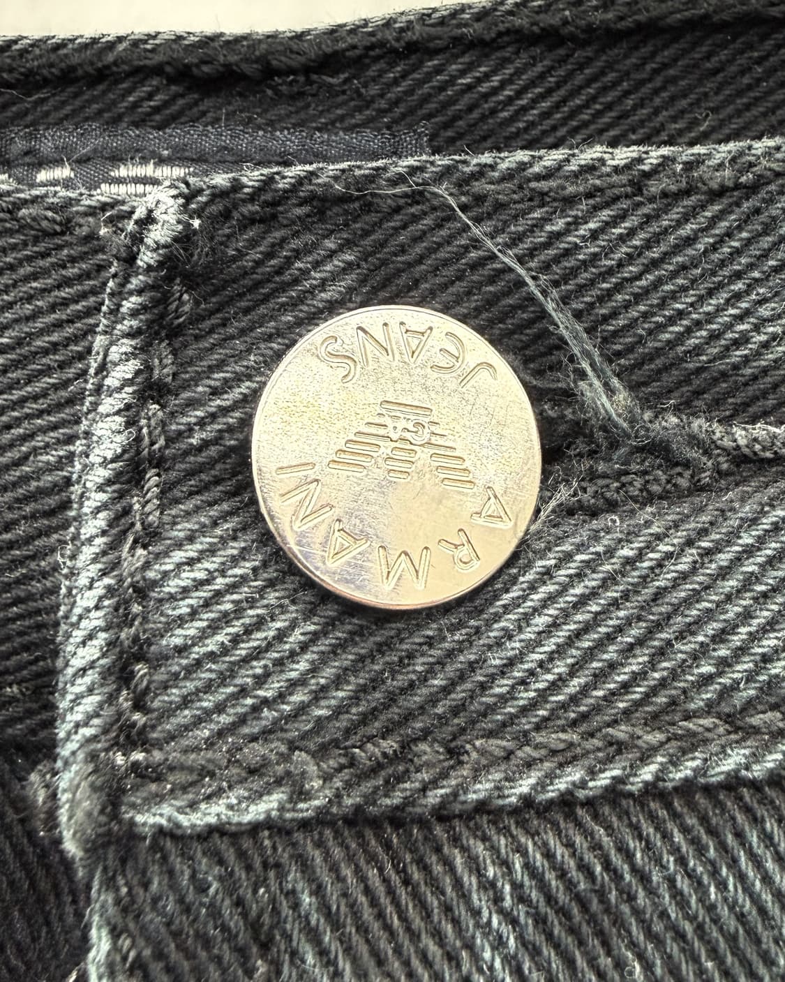 조르지오 아르마니 90S 스틸링 패치 흑청 블랙 데님 팬츠 상품이미지7