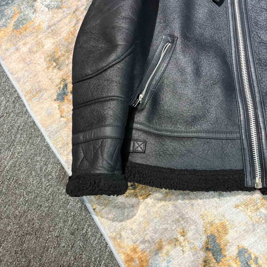 빈티지 블랙 무스탕 자켓 상품이미지2