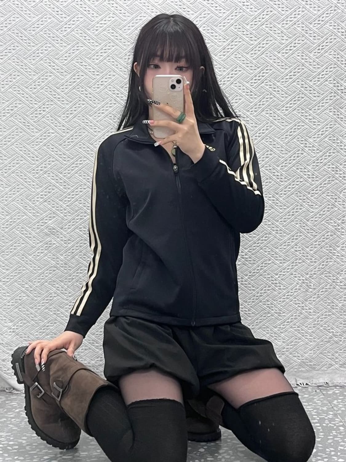 아디다스 마샬아츠 빈티지 Y2K 검골 져지 집업 XS C10573 상품이미지2