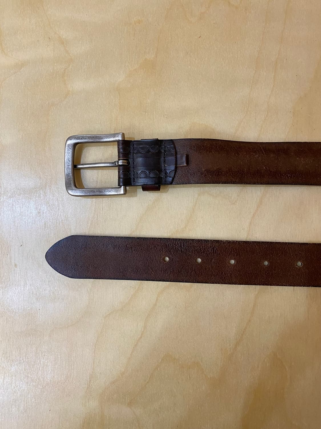 VTG carving leather belt 빈티지 음각 레더 벨트 상품이미지5
