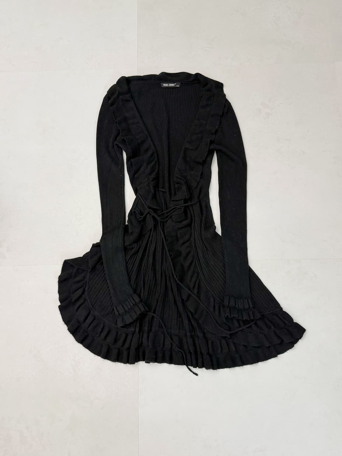 블랙 프릴 롱가디건  상품이미지3